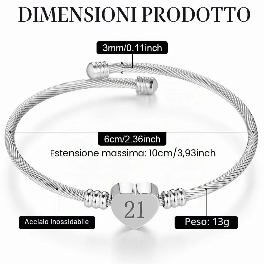 AOOSU Bracciale in Argento, Bracciale Donna, Nome Braccialetto Gioielli, per Mamma Nonna Zia Compleanno Giorno di Natale Festa Della Mamma (21) - immagine 2