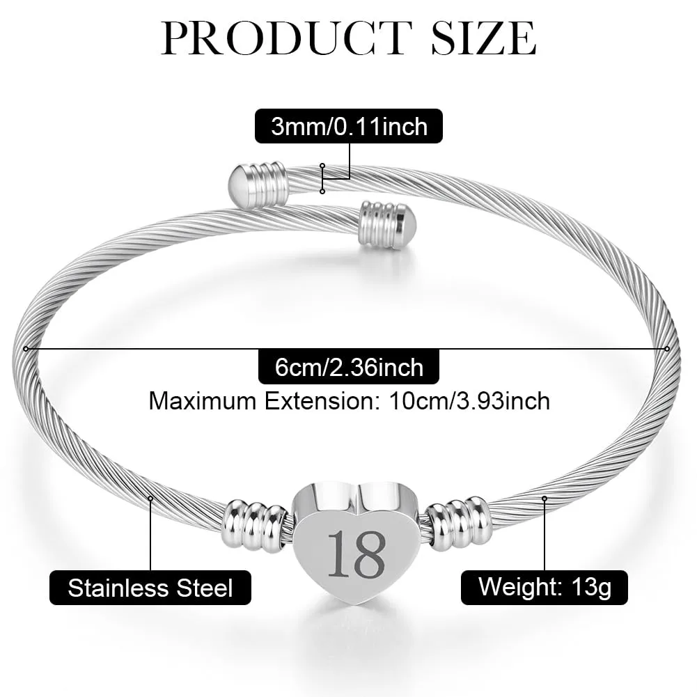 AOOSU Bracciale in Argento, Bracciale Donna, Nome Braccialetto Gioielli, per Mamma Nonna Zia Compleanno Giorno di Natale Festa Della Mamma (18) - immagine 2