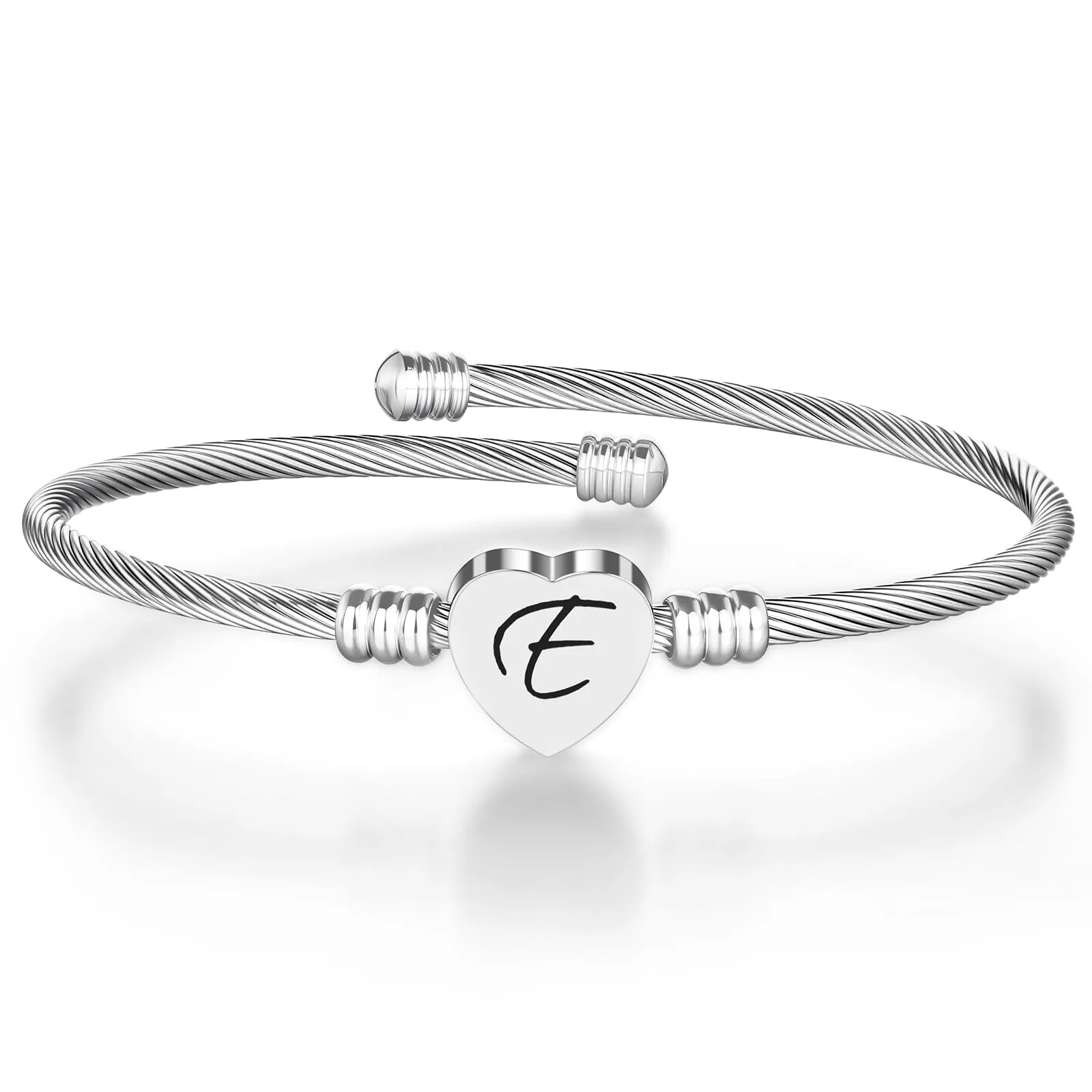 AOOSU Bracciale in Argento, Bracciale Donna, Nome Braccialetto Gioielli, per Mamma Nonna Zia Compleanno Giorno di Natale Festa Della Mamma (E) - immagine 1