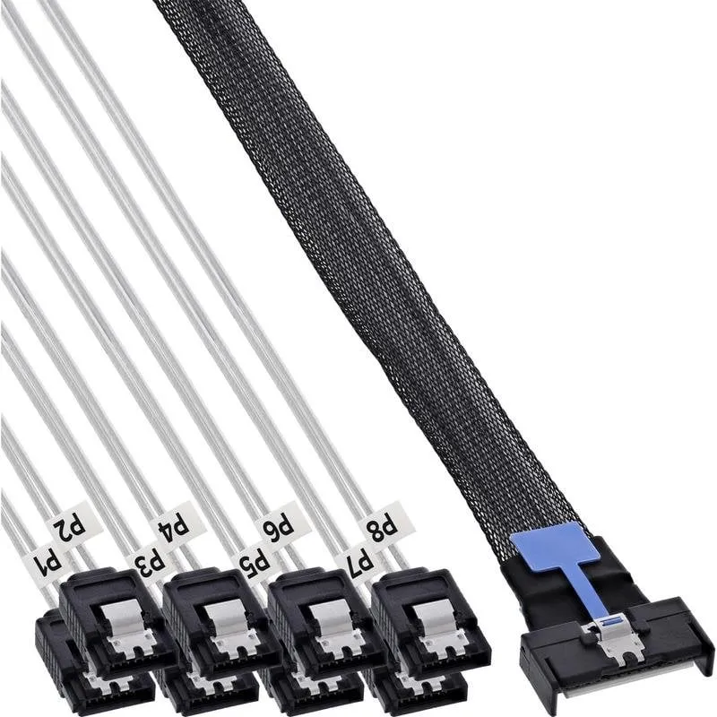 Cable InLine Breakout MCIO x8 SATA 50 cm - immagine 1