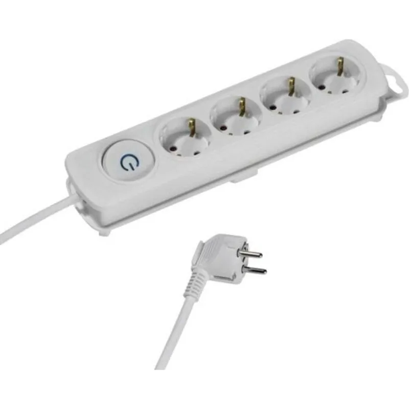 Multipresa Vivanco VVELSTR4SCHSWCOW 4 prese con interruttore e cavo 1,4 m - immagine 1