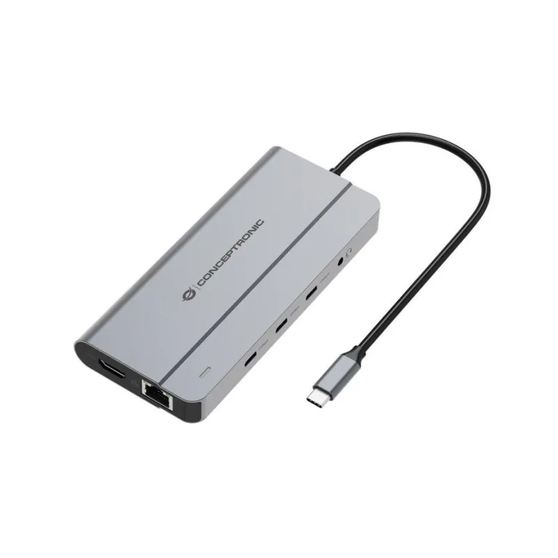 Hub USB-C 10 in 1 Conceptronic DONN34G USB 3.2 Gen 2 HDMI 8K - immagine 1