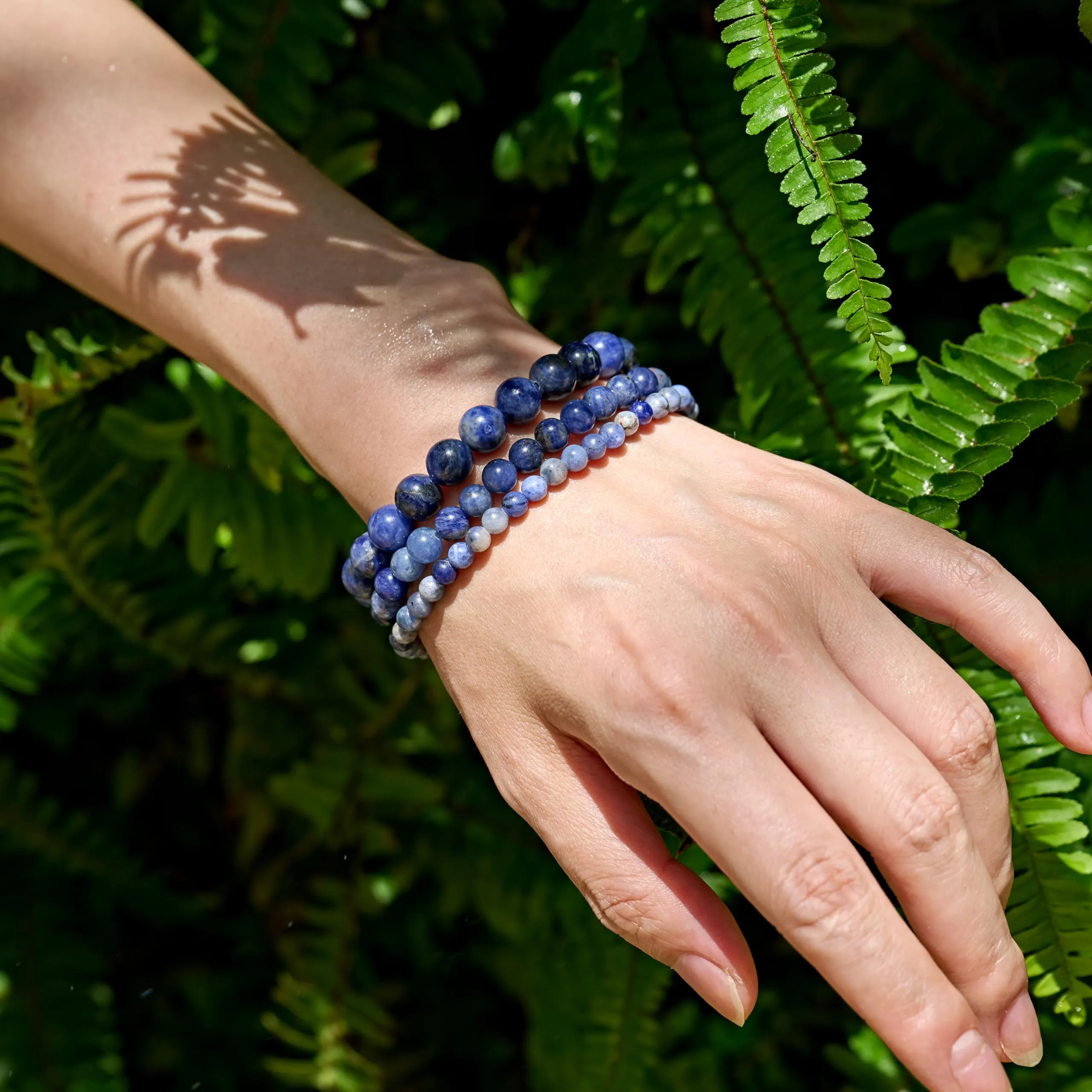 Bivei Bracciale Donna Pietre Naturali Sodalite 8 mm, 18,5 cm - immagine 2