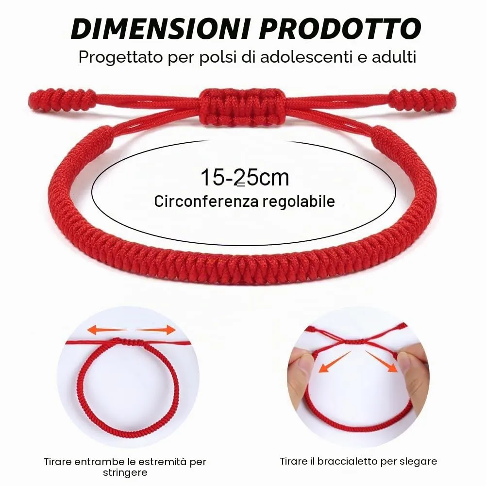 Aucuu Portafortuna Braccialetto, 2PCS Braccialetti Intrecciati, Braccialetti Amicizia Intrecciati, Tibetano Amicizia Corda Bracciale, Bracciali Fatto a Mano, Regolabile per Donne Uomo Bambini - immagine 2