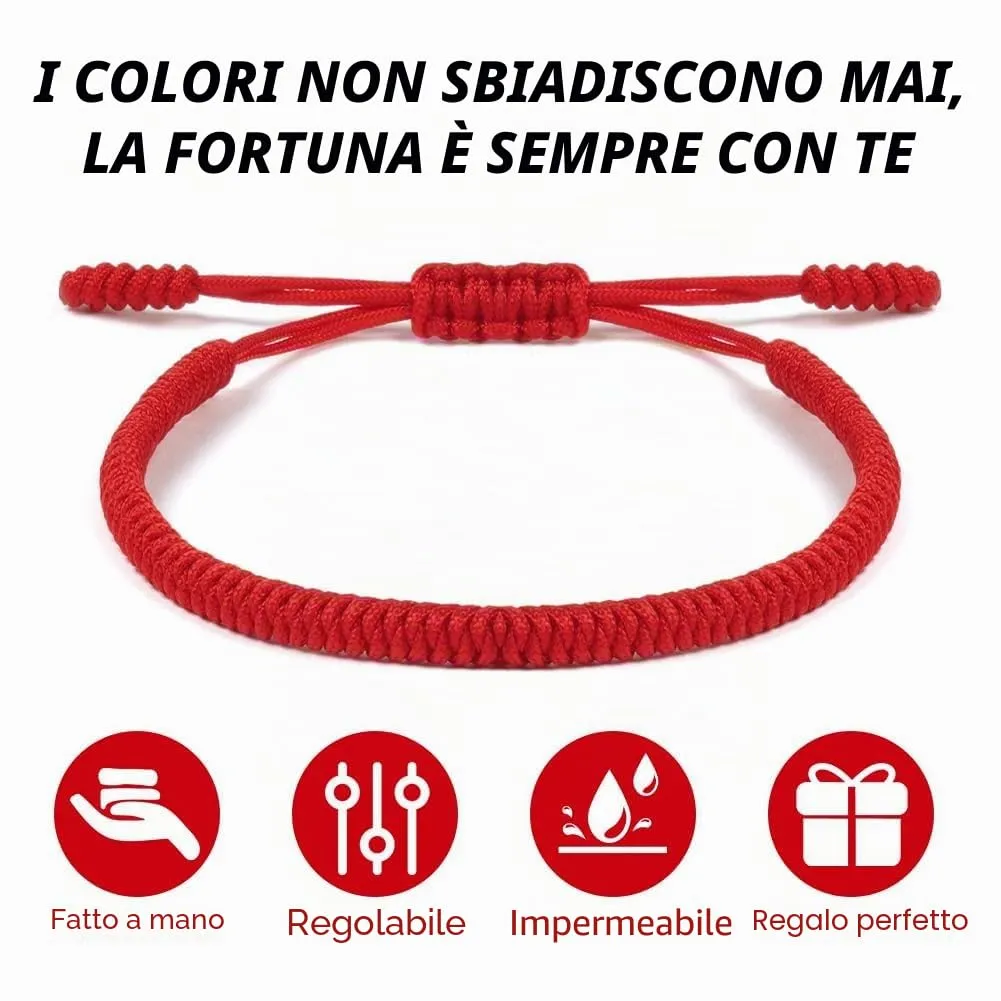 Aucuu Portafortuna Braccialetto, 2PCS Braccialetti Intrecciati, Braccialetti Amicizia Intrecciati, Tibetano Amicizia Corda Bracciale, Bracciali Fatto a Mano, Regolabile per Donne Uomo Bambini - immagine 3