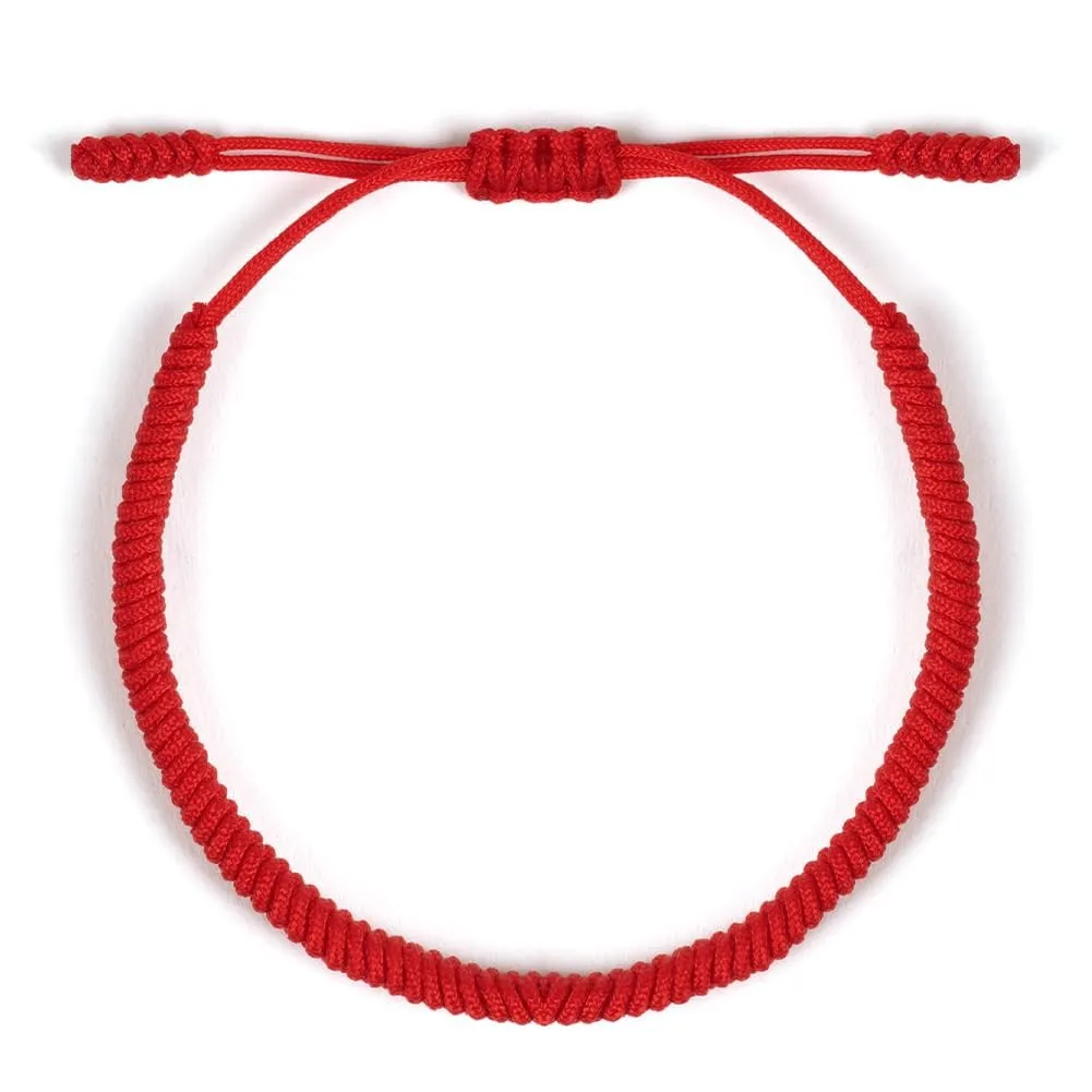 Aucuu Portafortuna Braccialetto, 2PCS Braccialetti Intrecciati, Braccialetti Amicizia Intrecciati, Tibetano Amicizia Corda Bracciale, Bracciali Fatto a Mano, Regolabile per Donne Uomo Bambini - immagine 8