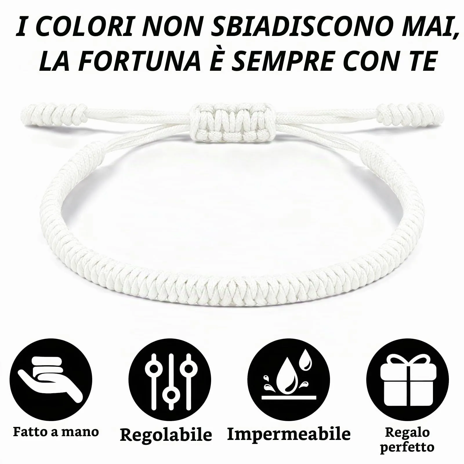 Aucuu Portafortuna Braccialetto, 2PCS Braccialetti Intrecciati, Braccialetti Amicizia Intrecciati, Tibetano Amicizia Corda Bracciale, Bracciali Fatto a Mano, Regolabile per Donne Uomo Bambini - immagine 3