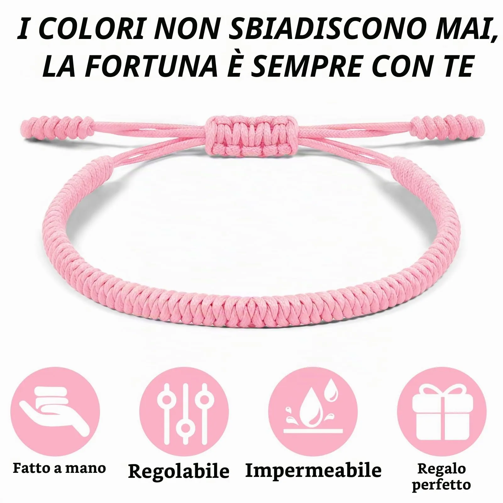 Aucuu Portafortuna Braccialetto, 2PCS Braccialetti Intrecciati, Braccialetti Amicizia Intrecciati, Tibetano Amicizia Corda Bracciale, Bracciali Fatto a Mano, Regolabile per Donne Uomo Bambini - immagine 3