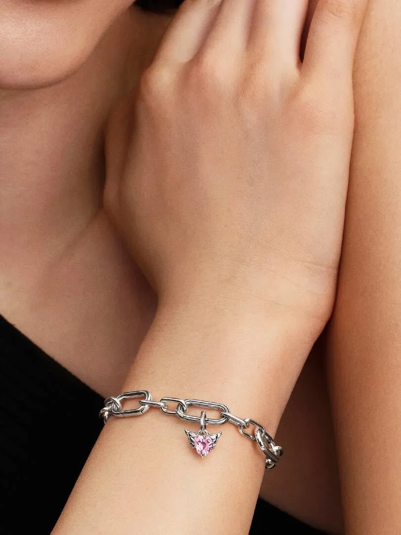 Pandora ME 793626C02 Mini breloque en Forme de cœur ailé en Argent Sterling avec Cristal Artificiel Compatible ME et Moments - immagine 2