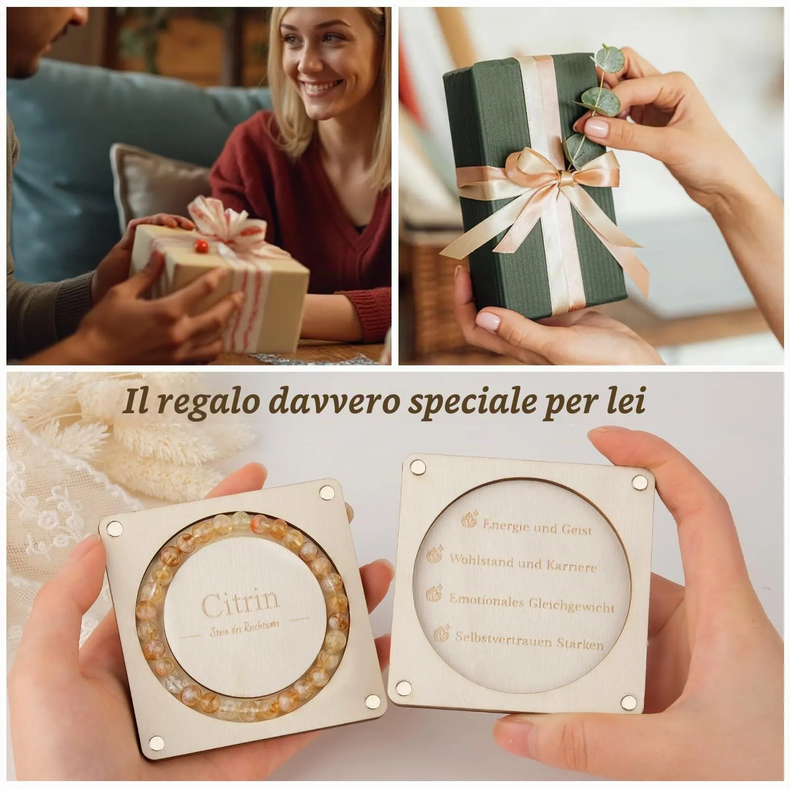 RUBY Braccialetto da donna con pietra curativa da 6 mm, realizzato a mano, braccialetto in pietra naturale autentica, braccialetto portafortuna, regalo squisito per madre e sorelle - immagine 4