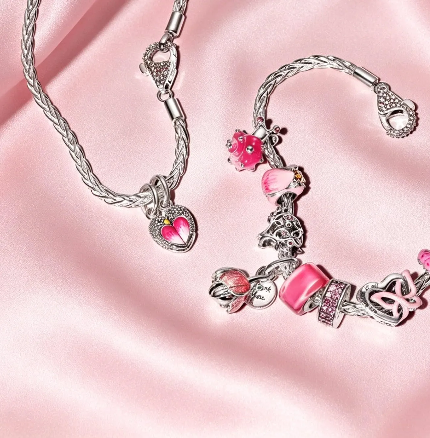 WEIMU Charms in Argento S925 per Bracciali, Ciondolo Stopper, Beads Charms, Compatibile con Braccialetti Europei e Collane per Donne, m, Argento sterling, Zirconie sintetico - immagine 2