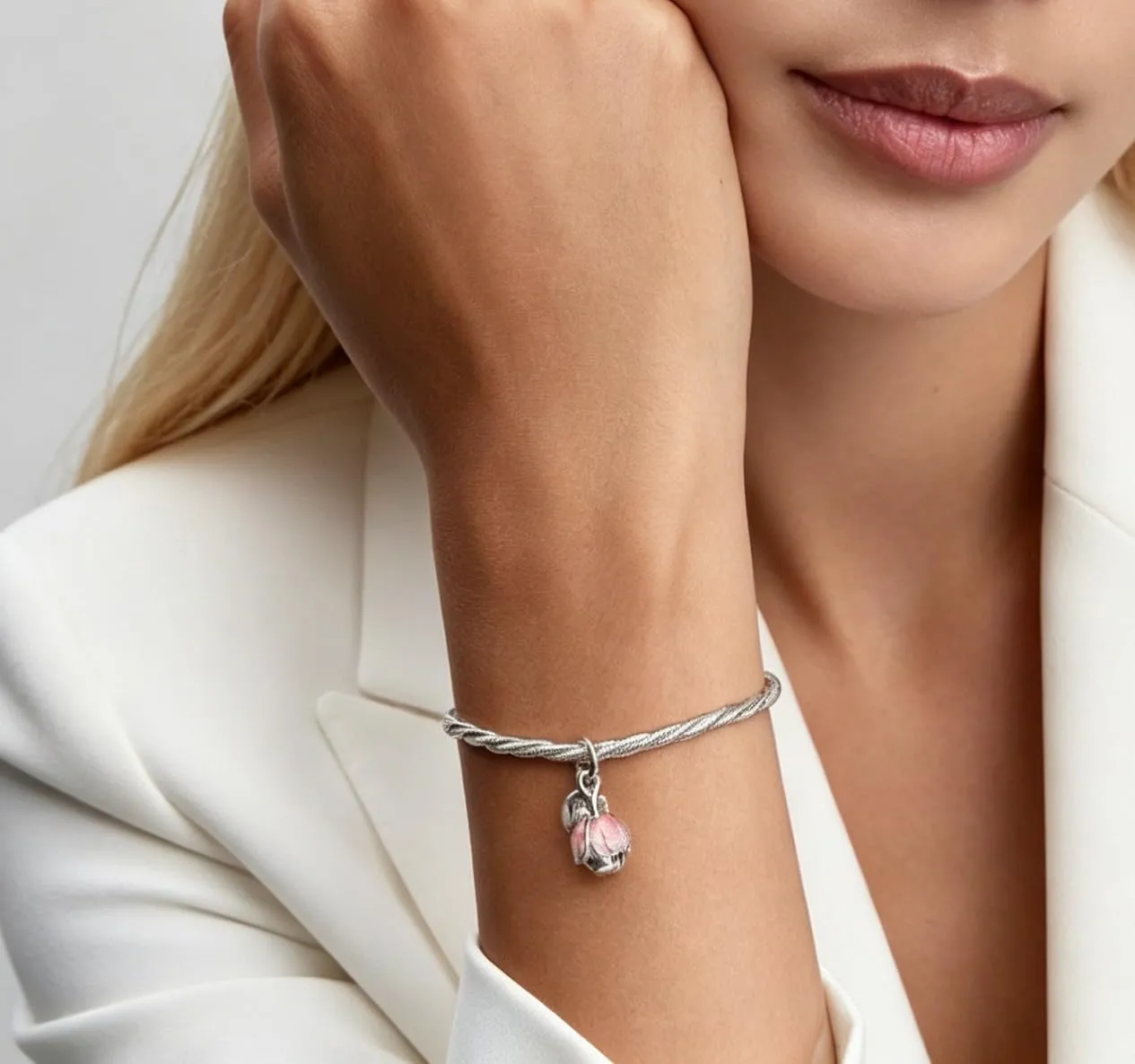 WEIMU Charms in Argento S925 per Bracciali, Ciondolo Stopper, Beads Charms, Compatibile con Braccialetti Europei e Collane per Donne, m, Argento sterling, Zirconie sintetico - immagine 5