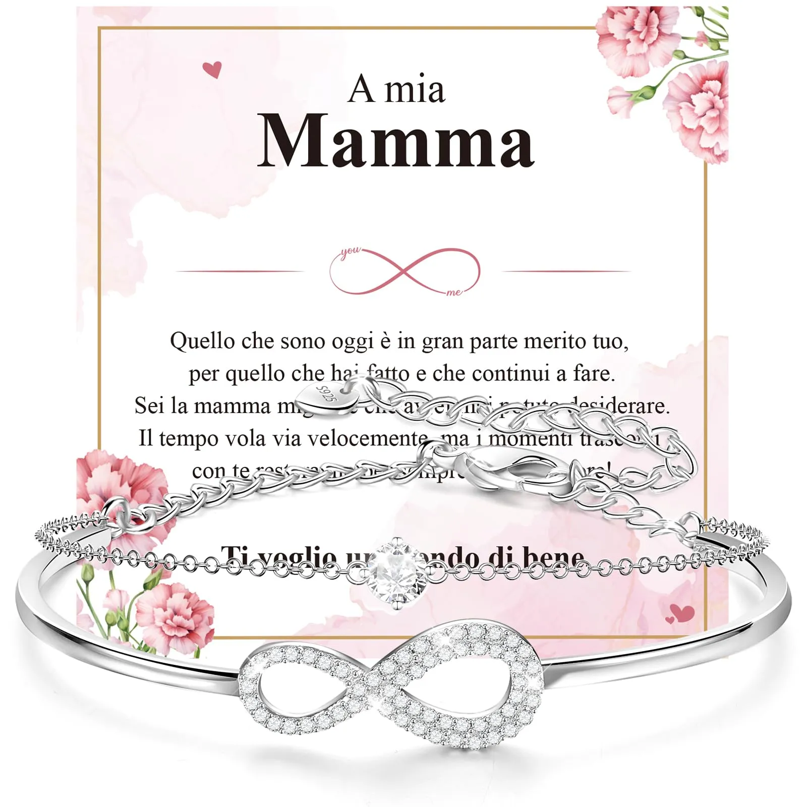 J.Fée Bracciale Infinito Bracciale Donna Argento 925 Bracciali Donna Argento Regalo Gioielli Regalo Per Lei Regali Per Lei,41 - immagine 1