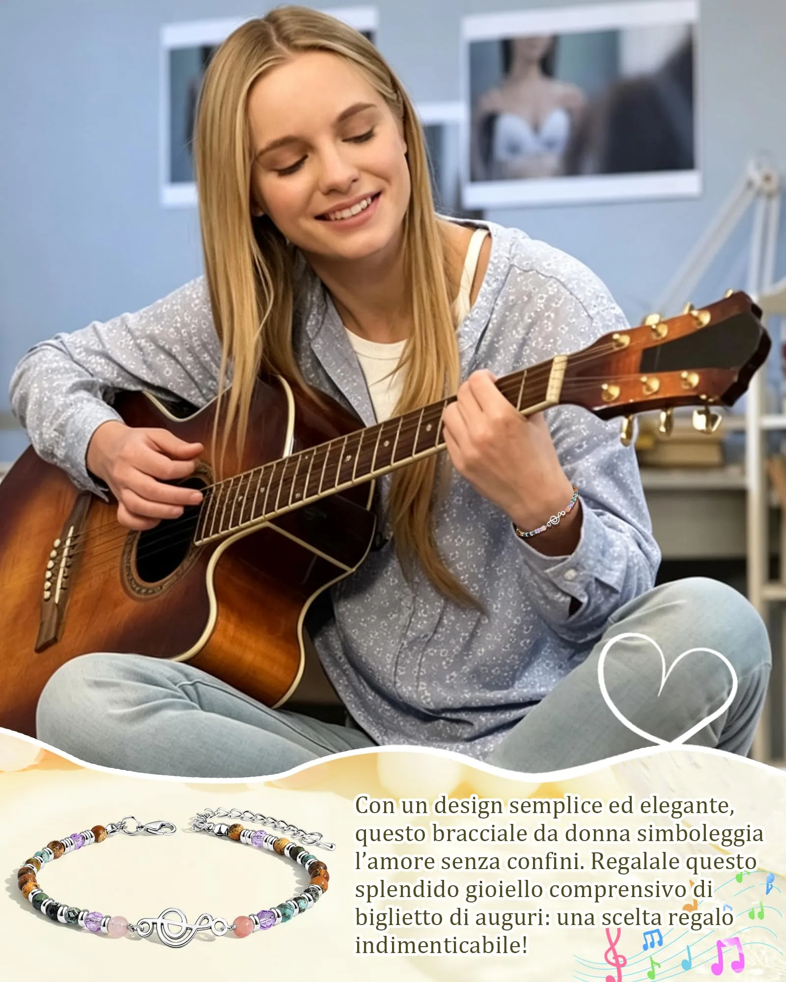 CheersLife Bracciale Donna Bracciale Pietre Naturali Donna - immagine 2