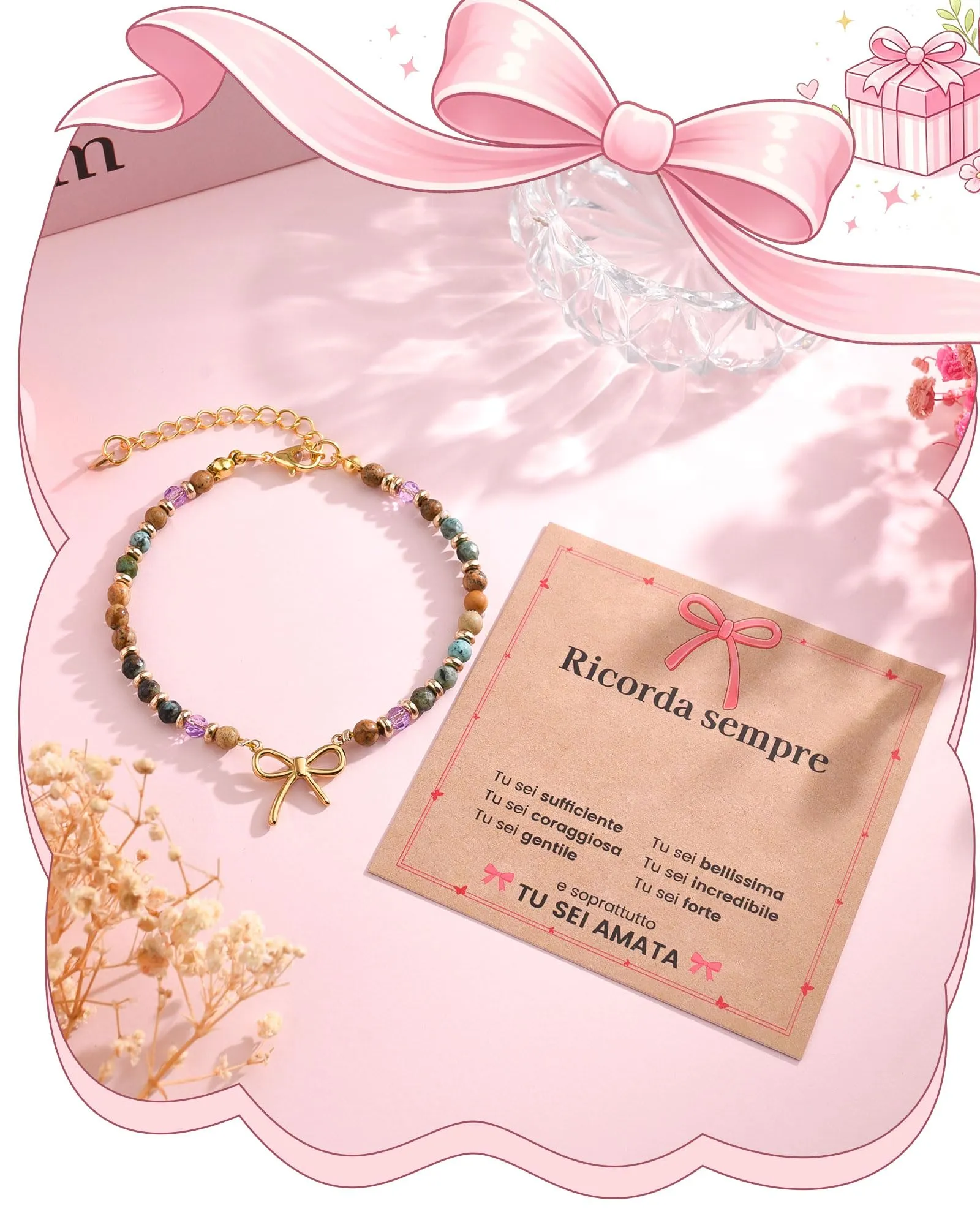 CheersLife Bracciale Donna Bracciale Pietre Naturali Donna - immagine 5