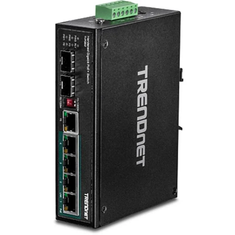 Switch Trendnet TI-PG62 Industriale 6 Porte Gigabit PoE+ DIN-rail - immagine 1