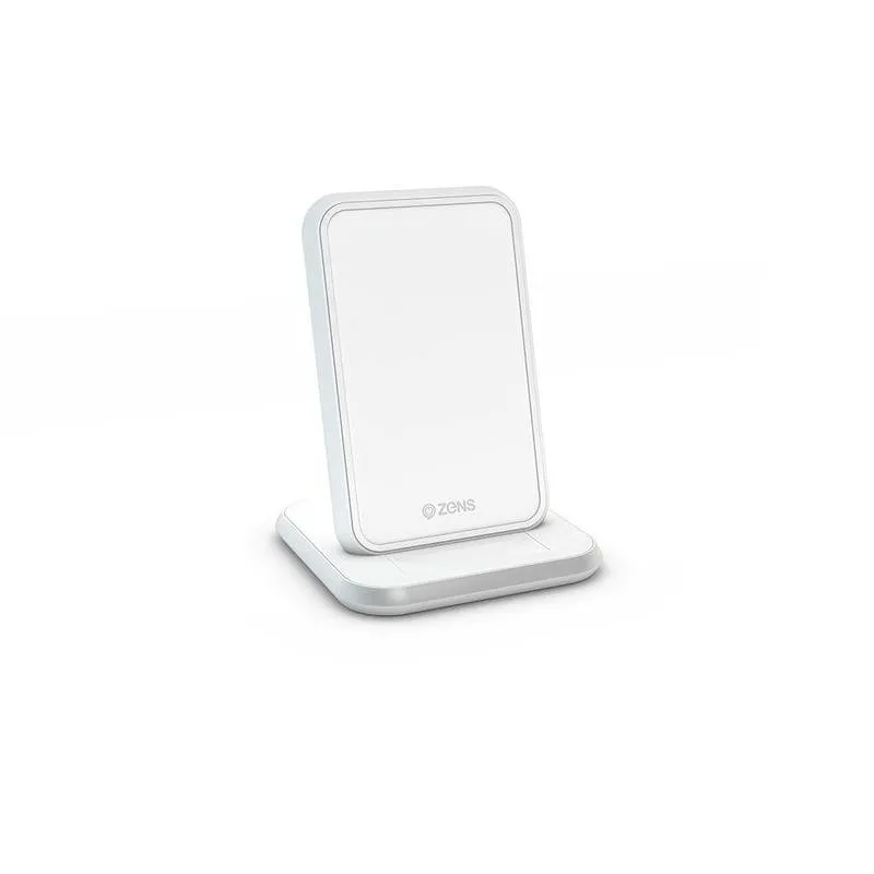 Caricabatterie wireless ZENS ZESC13W 10W Qi Alluminio Bianco - immagine 1