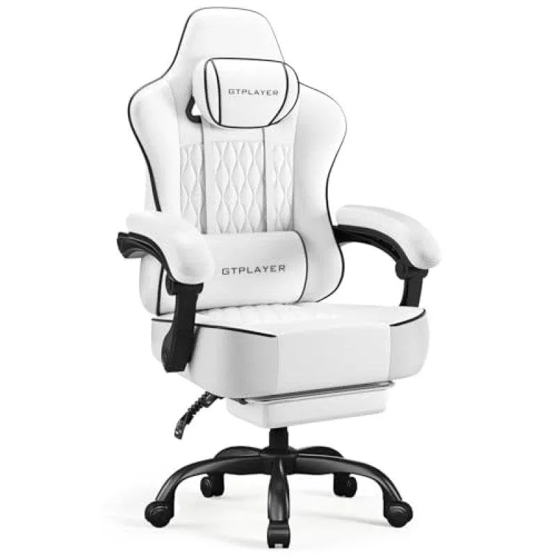 Sedia Gaming GTPLAYER Regolabile Bianca 150kg Supporto Lombare - immagine 1