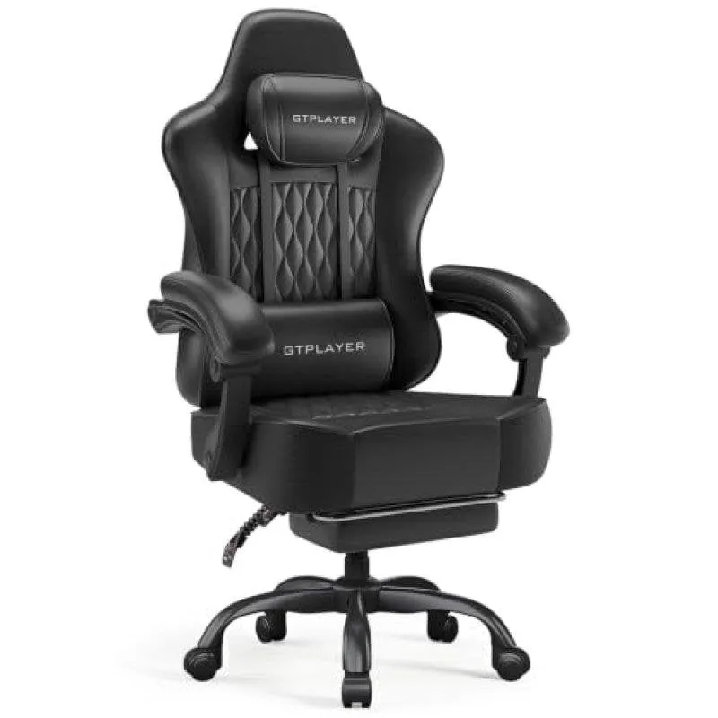 Sedia Gaming GTPLAYER Regolabile Supporto Lombarre Poggiapiedi 150kg - immagine 1