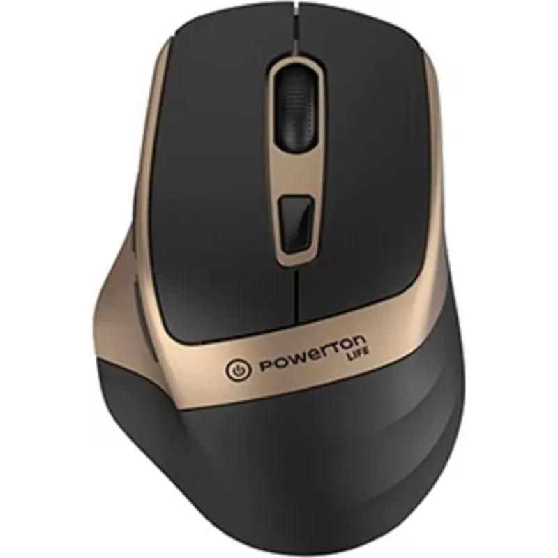 Ratón Powerton LIFE FLIXO wireless 1600 DPI USB Nero Oro 6 Pulsanti - immagine 1