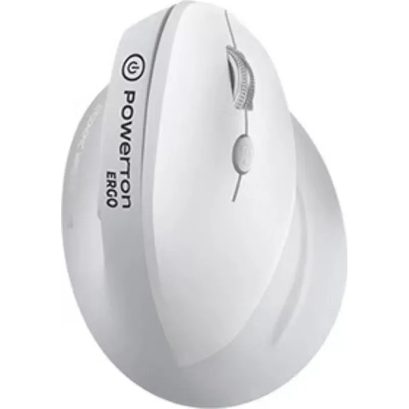 Ratón Powerton ERGO SPIRA wireless 3200 DPI grigio bianco RGB 6 pulsanti - immagine 1