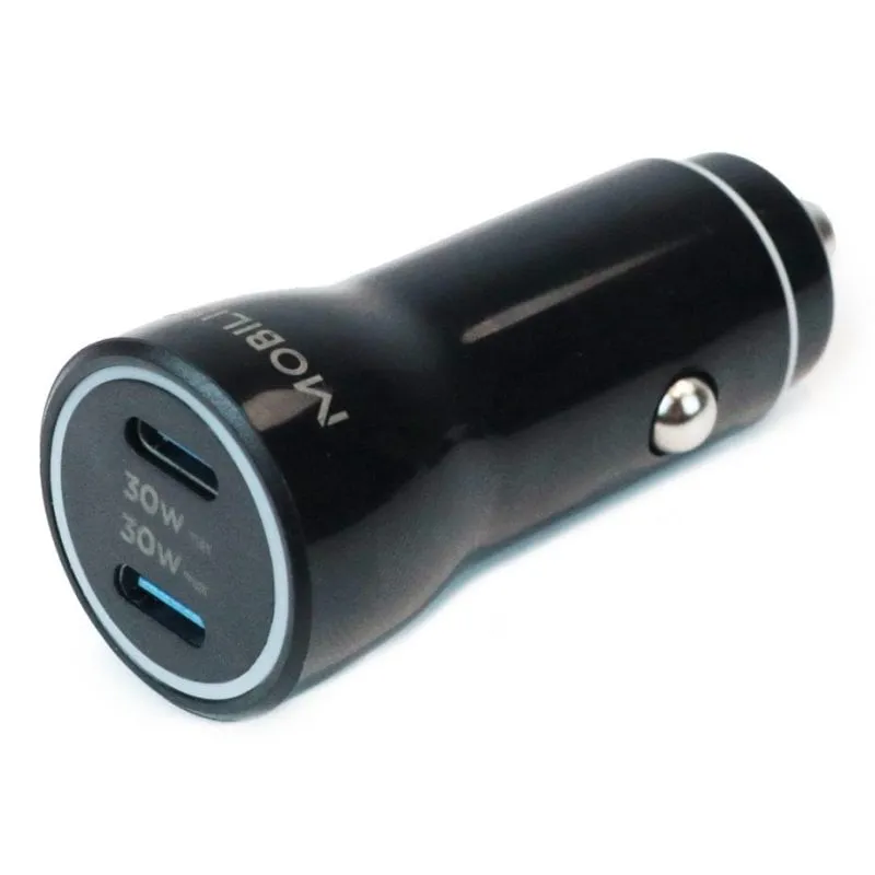 Caricatore auto Mobilis 020022 GaN 60W 2 USB-C - immagine 1