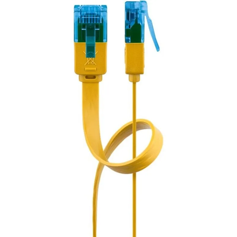 Cavo di rete Goobay 96307 Cat6a 1 m piatto giallo RJ-45 - immagine 1