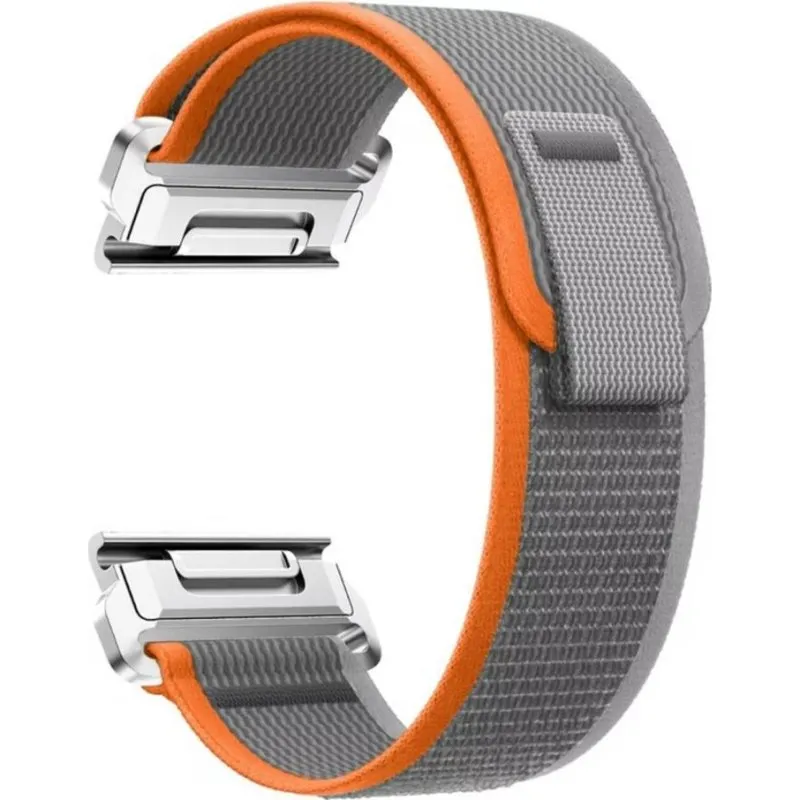 Cinturino orologio Beline Wild Patch Loop Nylon Grigio Arancione Garmin - immagine 1