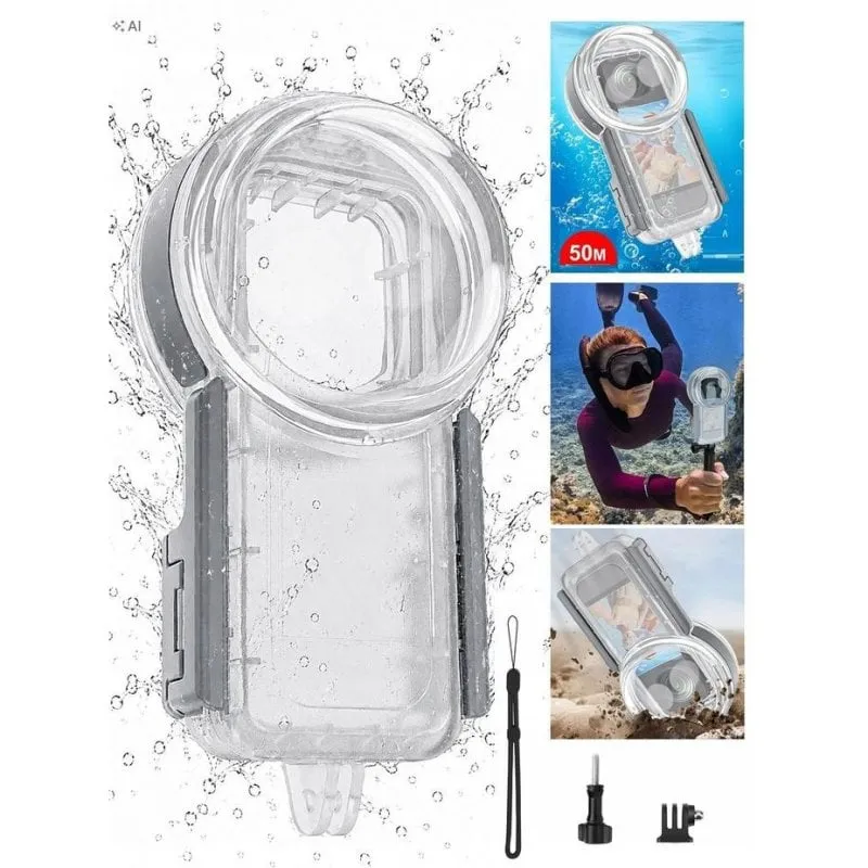 Custodia Subacquea Puluz PU1206T per Insta360 X5 360° fino a 50m - immagine 1