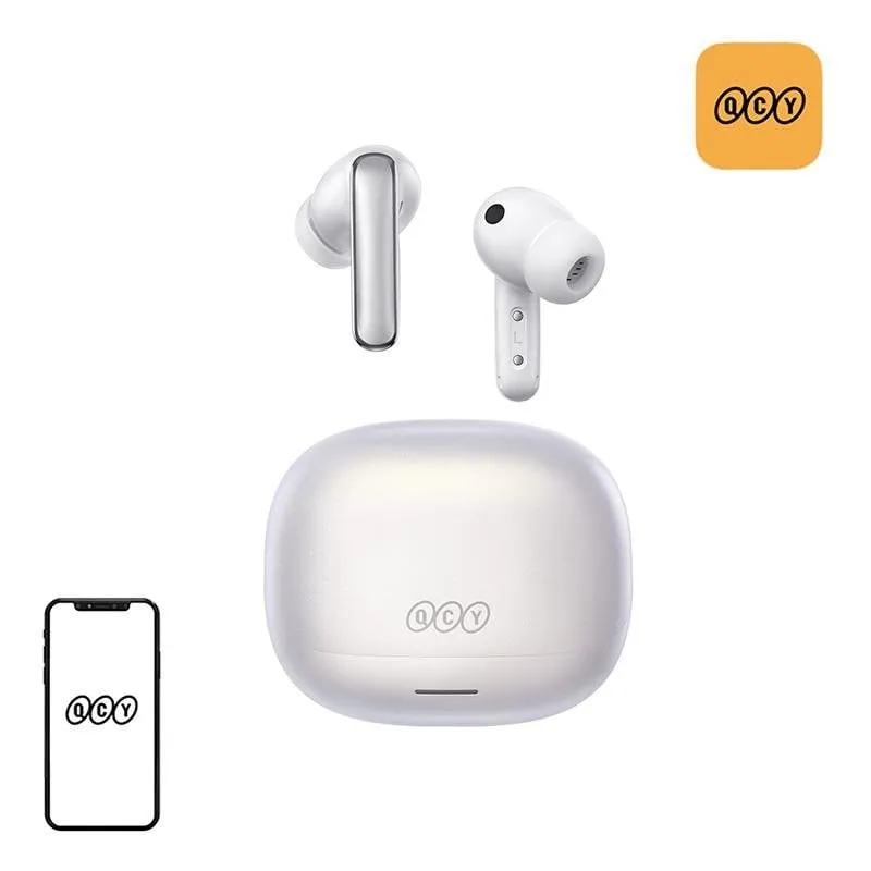 Auricolari QCY MeloBuds N65 wireless Bluetooth 6.0 ANC adattivo IPX5 Bianco - immagine 1