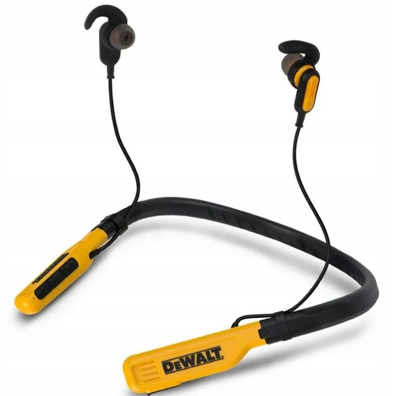 Auricolari Dewalt Jobsite Pro wireless Bluetooth con cancellazione rumore, microfono e IPX6 giallo - immagine 1