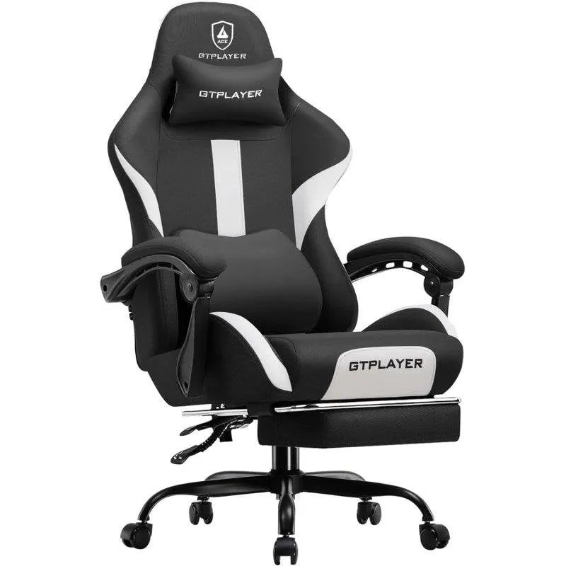 Sedia Gaming GTPLAYER Ergonomica Girevole Tessuto Traspirante Bianco - immagine 1