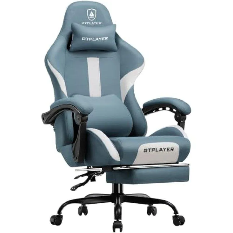 Sedia Gaming GTPLAYER Ergonomica Regolabile Tessuto Traspirante Blu - immagine 1