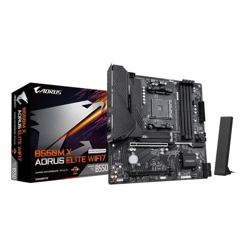 Schede Madri Gigabyte B550M X AORUS ELITE WIFI7 AMD B550 AM4 DDR4 Micro ATX WiFi 7 RGB - immagine 1