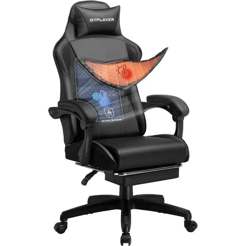 Sedia GTPLAYER Gaming con doppio schienale e poggiapiedi - immagine 1