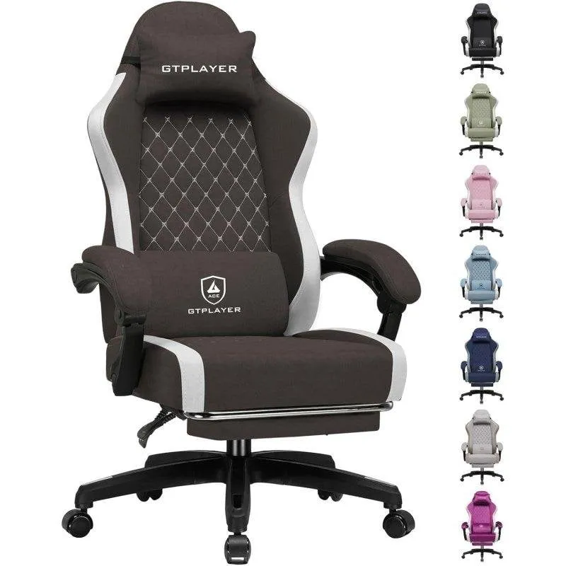 Sedia Gaming GTPLAYER Grande Tessuto Traspirante, Poggiapiedi e Supporto Regolabile - immagine 1