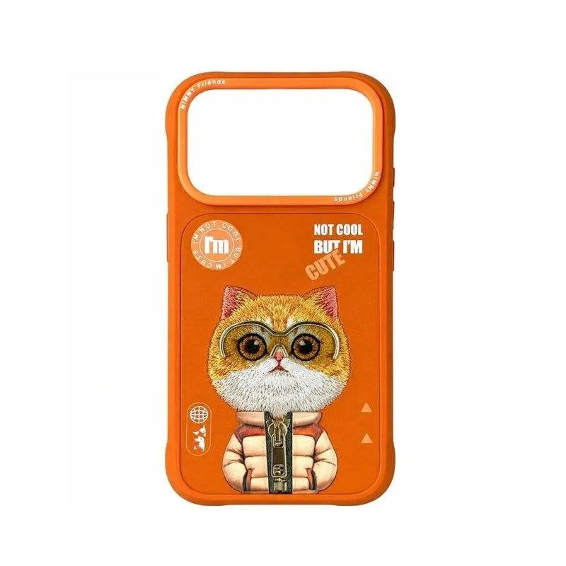 Custodia Nimmy Friends Orange Golden Shaded Ricamata 3D per iPhone 17 Pro - immagine 1