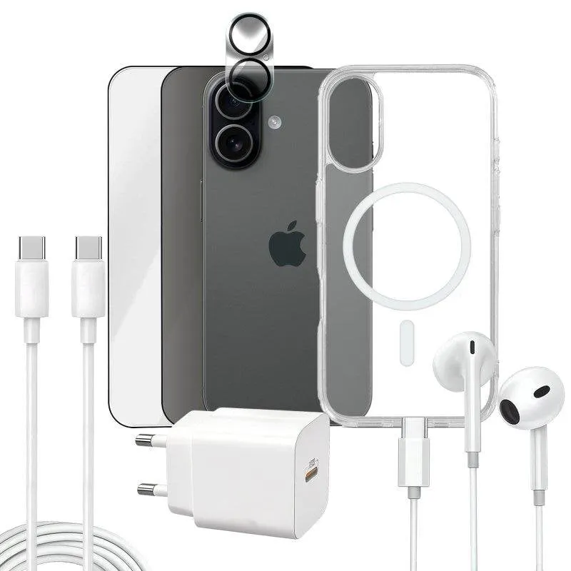 Pack Apokin 7 in 1 Custodia Magnetica Trasparente e Accessori per iPhone 16 - immagine 1