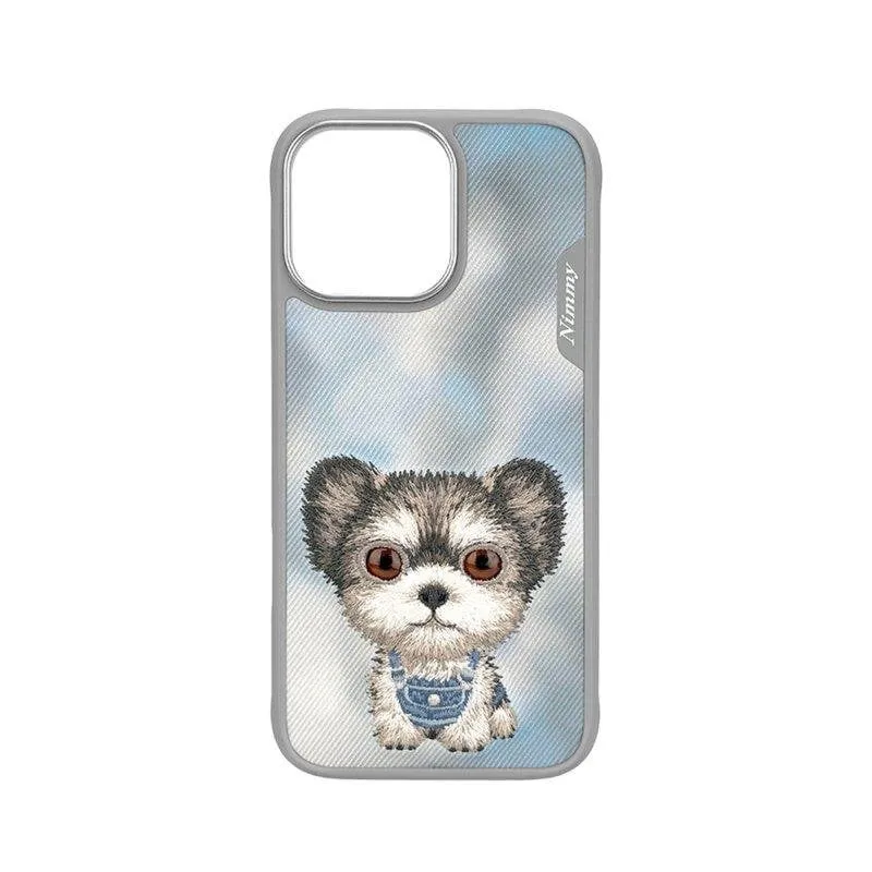 Nimmy Friends Cover 3D Ricamata Gray Yorkie per iPhone 16 Pro Max - immagine 1