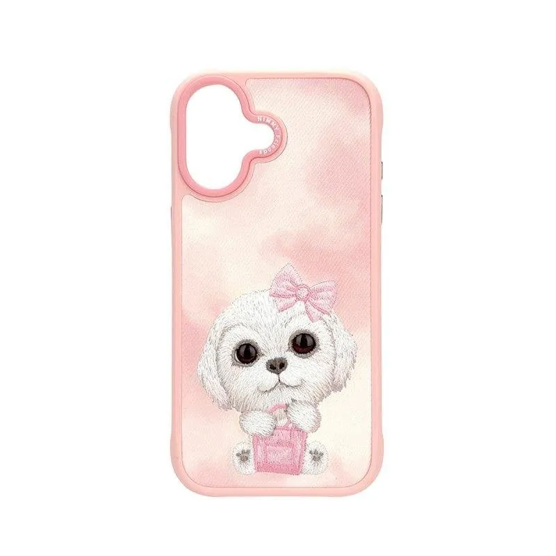 Cover Nimmy Friends New Big-eye Ricamata 3D Rosa per iPhone 17 - immagine 1