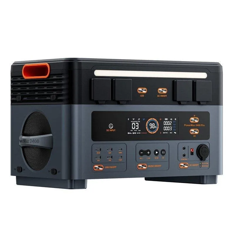 Stazione di energia OSCAL Powermax 2400Pro 2016Wh 4 AC 8 USB Batteria LiFePO4 Altoparlanti integrati - immagine 1
