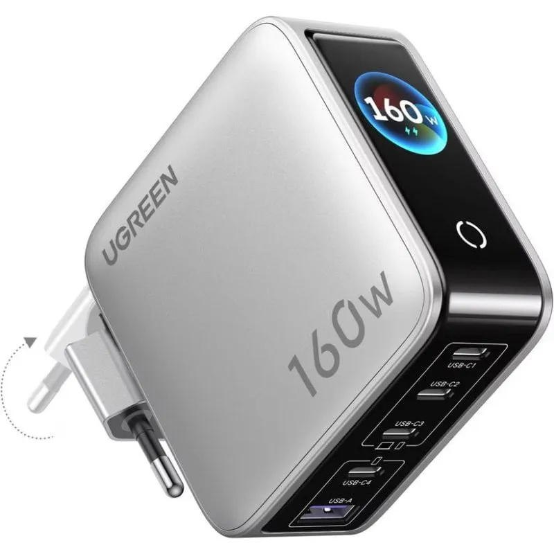 Caricatore rapido Ugreen 5 porte USB-C e USB-A 160W GaN - immagine 1
