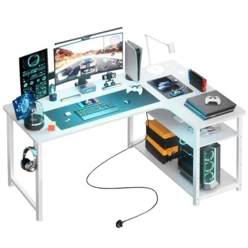 Scrivania GTPLAYER L 120x80 USB Bianco - immagine 1