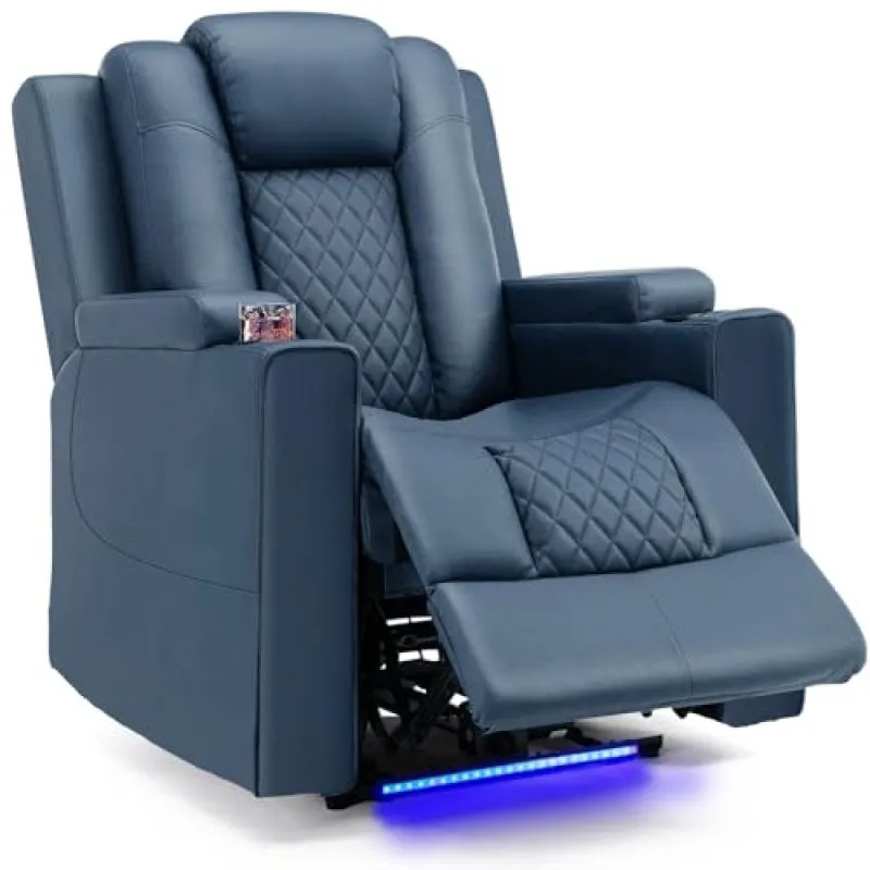 Poltrona relax elettrica GTPLAYER EU-CH7137-BL-AB LED massaggio ecopelle - immagine 1