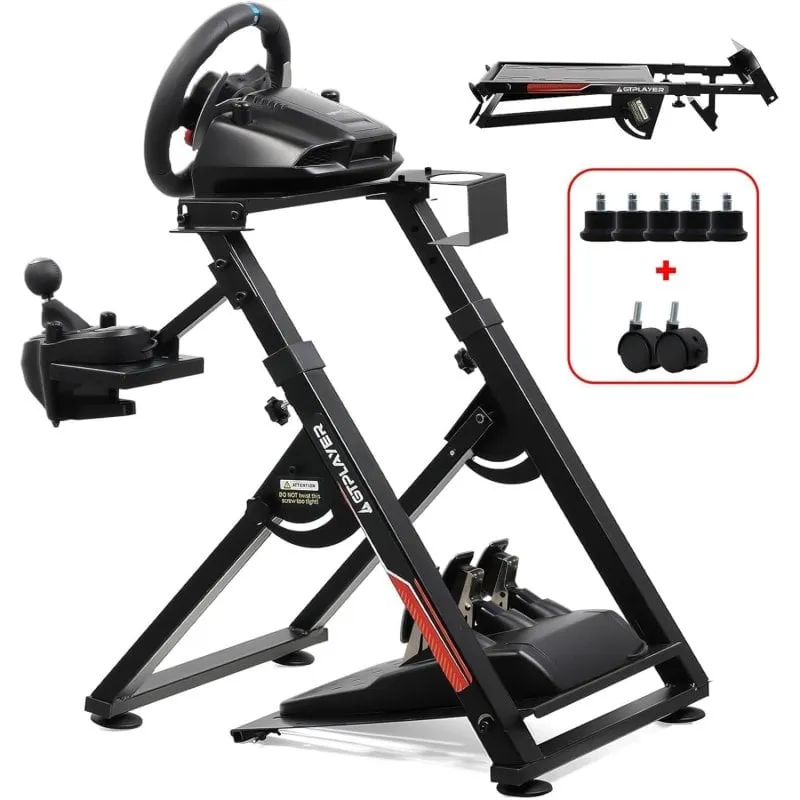 Supporto volante GTPLAYER V1 V2 inclinabile multipiattaforma nero rosso - immagine 1