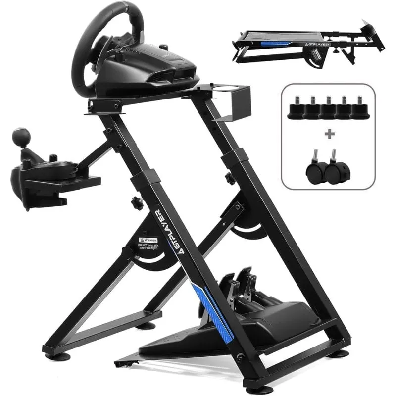 Supporto Volante GTPLAYER V1 V2 Regolabile Pieghevole Nero Blu - immagine 1