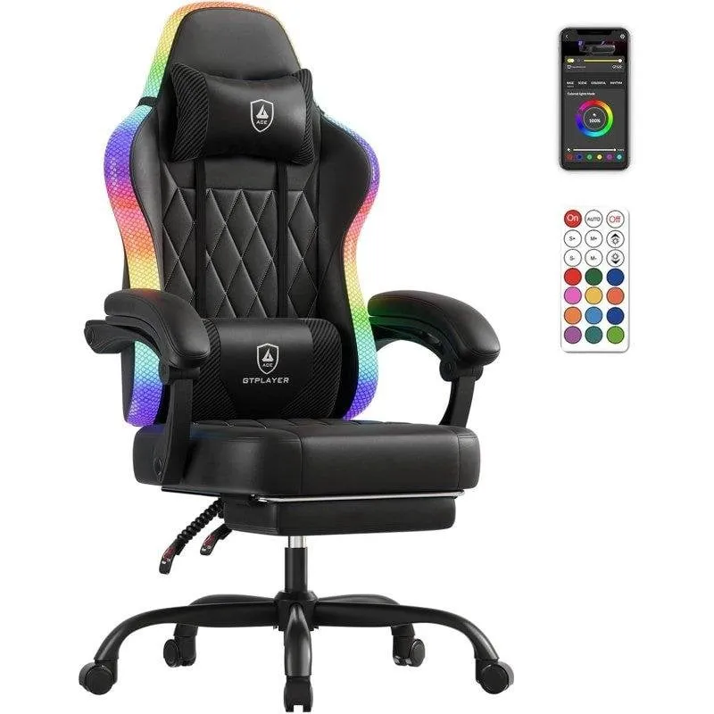 Sedia Gaming GTPLAYER LED RGB Tasca Posteriore Telecomando - immagine 1