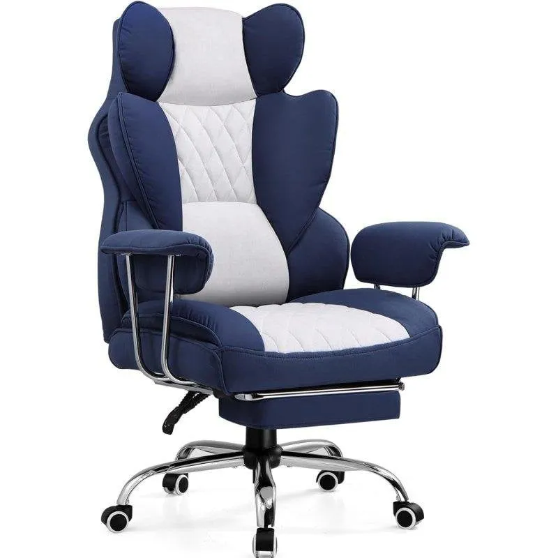 Sedia Gaming GTPLAYER con Supporto Lombare, Poggiapiedi, 180kg Blu - immagine 1