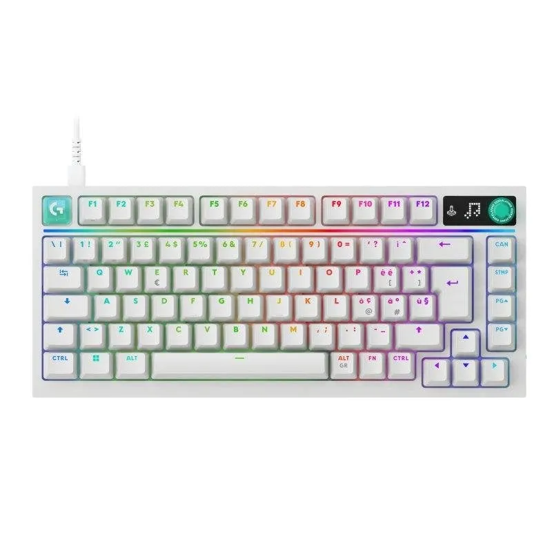 Tastiera Logitech G316 X 75 bianca con schermo LED, switch tattili intercambiabili e RGB - immagine 1