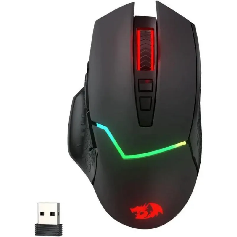 Mouse Redragon M690-1 wireless 2400 DPI nero ergonomico 4 pulsanti - immagine 1